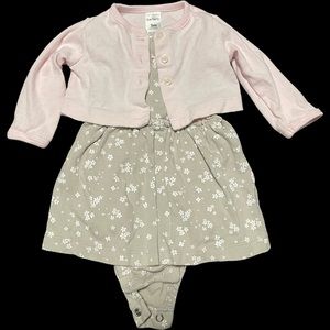 Dress with cropped cardigan